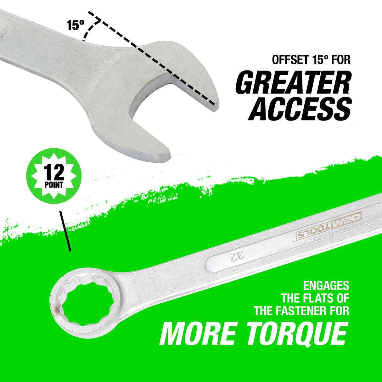 OEMTOOLS 22129 32 mm Jumbo Combination Wrench Additional Image 3