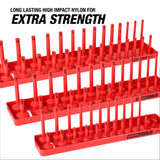 OEMTOOLS 22413 6 Piece SAE and Metric Socket Tray Set (Red and Gray) Additional Image 4
