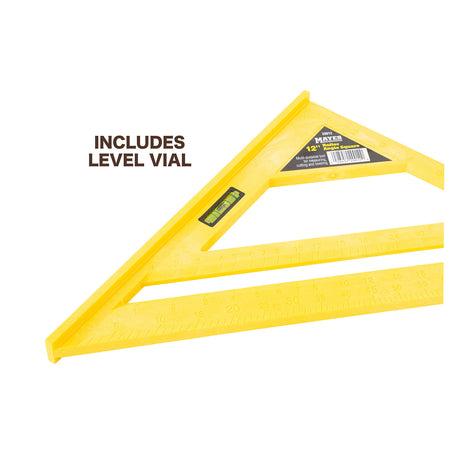 Mayes 20012 Polystyrene Angle Square (12 Inch) with Level Vial Additional Image 3