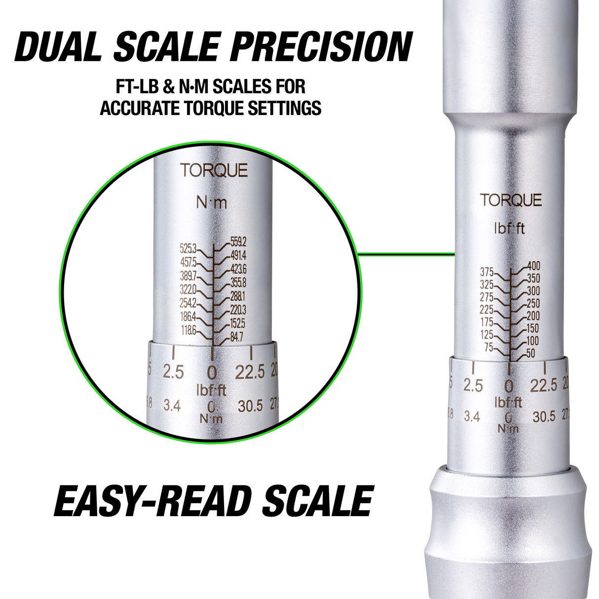 OEMTOOLS 37309 3/4in. Drive Torque Wrench (75-400 Ft/Lb.) Additional Image 3