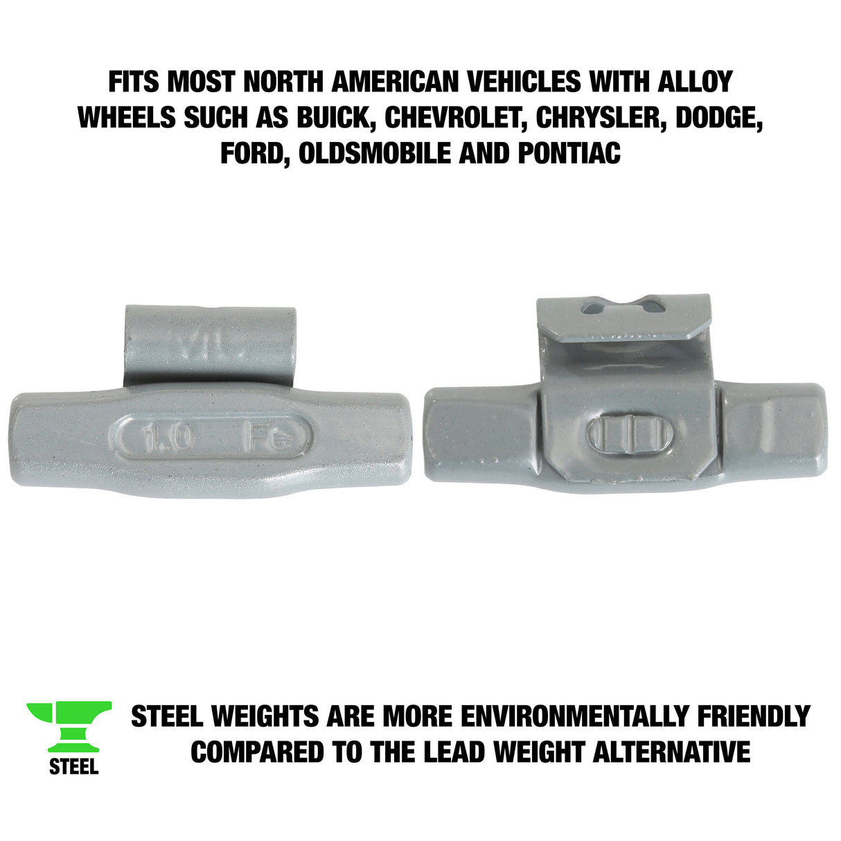 OEMTOOLS 23221 1.00 Oz. MC Style Steel Wheel Weight - 1 Box of 25 Additional Image 1