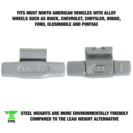 OEMTOOLS 23221 1.00 Oz. MC Style Steel Wheel Weight - 1 Box of 25 Additional Image 1