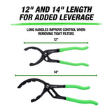 OEMTOOLS 87190 12in. & 14in. Quick-Adjust Oil Filter Pliers Additional Image 5