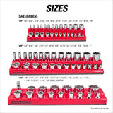 OEMTOOLS 22460 6 Pack Set Metric and SAE Magnetic Socket Tray Set - Black and Red Additional Image 2