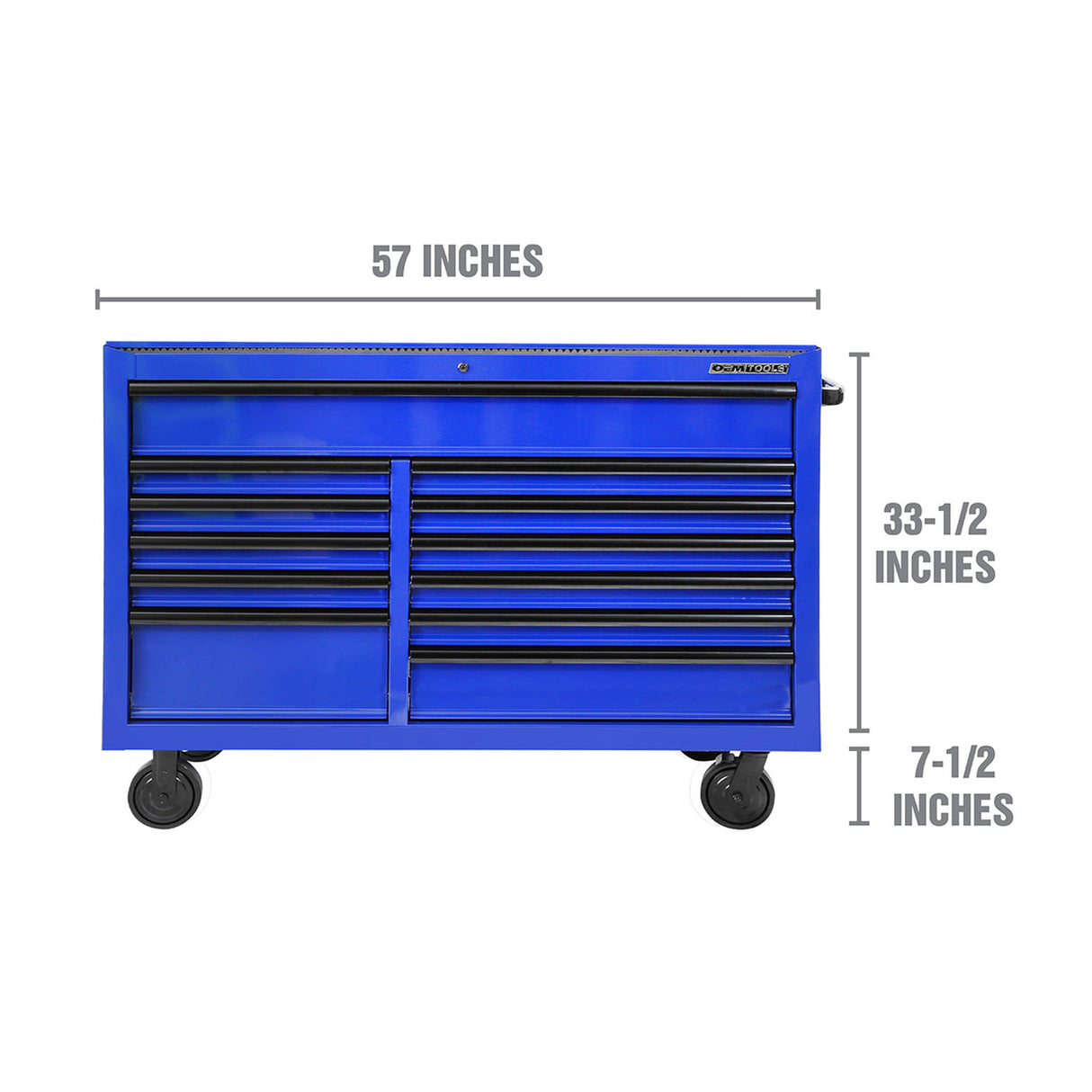 OEMTOOLS 24733 Professional Series 57 Inch 12 Drawer Tool Cabinet - Blue Additional Image 1
