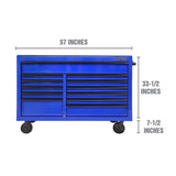 OEMTOOLS 24733 Professional Series 57 Inch 12 Drawer Tool Cabinet - Blue Additional Image 1