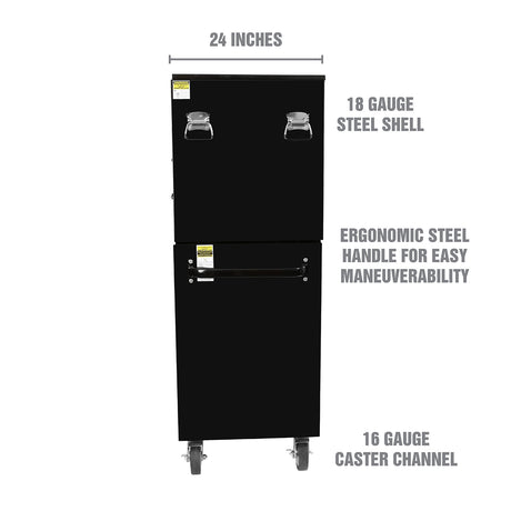 OEMTOOLS 24738 Professional Series 57 Inch Chest and Cabinet Set - Black Additional Image 2