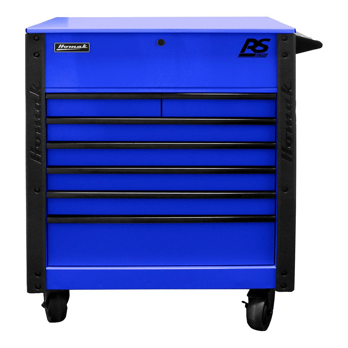 35in. 7 Drawer Flip Top Service Cart - Blue Additional Image 2