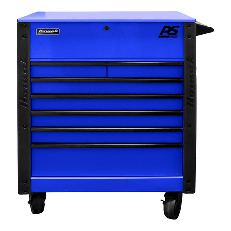 35in. 7 Drawer Flip Top Service Cart - Blue Additional Image 2