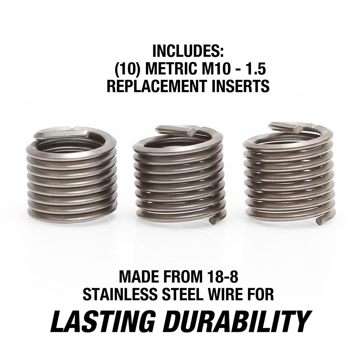 OEMTOOLS 25633 Thread Repair Insert - Metric M10 - 1.5 (10 Piece) Additional Image 1