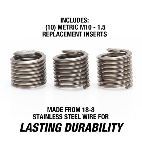 OEMTOOLS 25633 Thread Repair Insert - Metric M10 - 1.5 (10 Piece) Additional Image 1