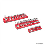 OEMTOOLS 22484 3 Piece Magnetic Socket Tray Set - Red, SAE Additional Image 1