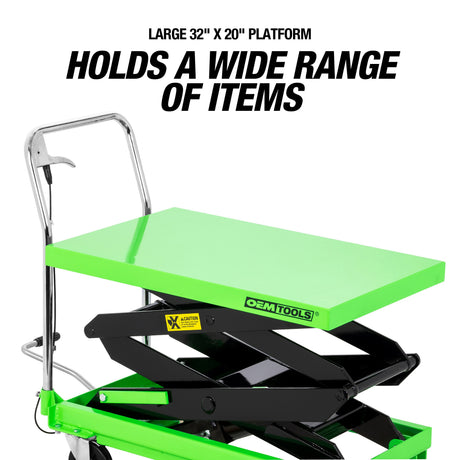 OEMTOOLS 24789 660 Lb. Double-Scissor Lifting Table Cart Additional Image 2