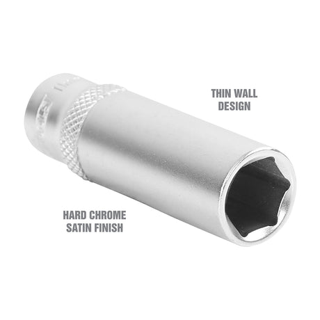 OEMTOOLS 22275 1/4 Inch Drive 6 Pt. Deep Socket (11 mm) Additional Image 2
