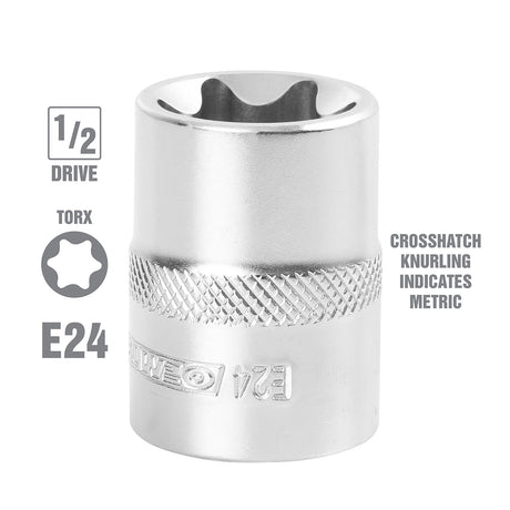 OEMTOOLS 22812 E24 1/2 Inch Drive External Star Socket Additional Image 1