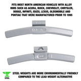 OEMTOOLS 23302 3.0 Oz. AL Style Steel Wheel Weigh t - 1 Box of 25 Additional Image 1