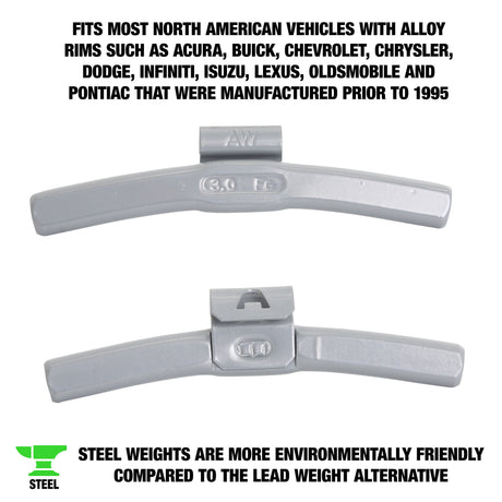 OEMTOOLS 23302 3.0 Oz. AL Style Steel Wheel Weigh t - 1 Box of 25 Additional Image 1
