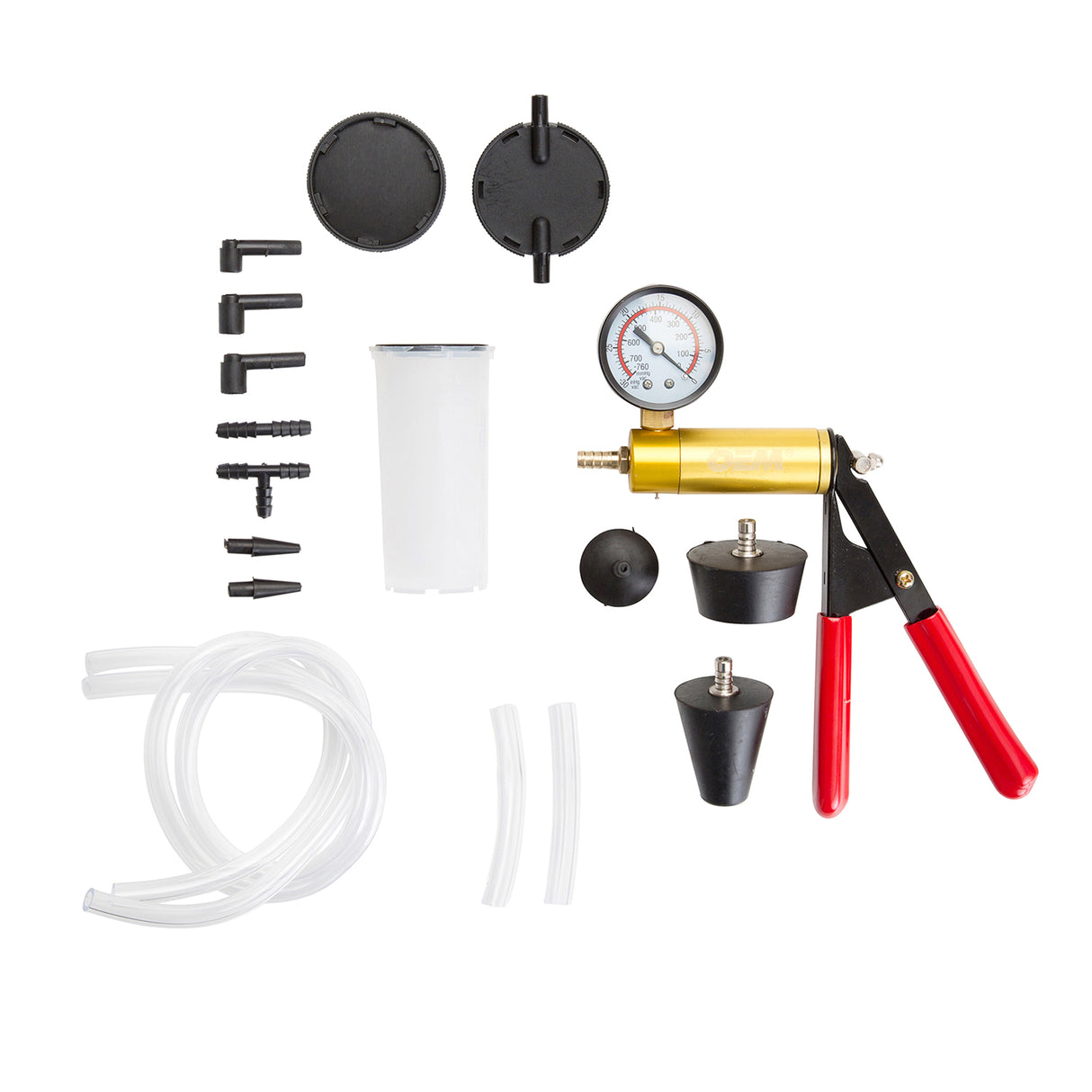 OEMTOOLS 27070 Brake Bleeder, Steering Pump Bleeder, and Vacuum Pump Test Kit Main Image