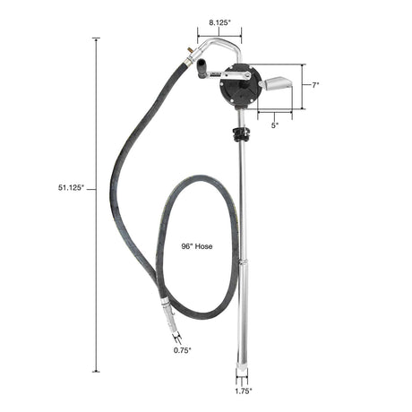 Lincoln Industrial 1385H Manual Rotary Pump with Hose for 55 Gallon Drums Additional Image 1