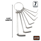 GreatNeck HKM7C Hex Key Wrench Set (7 Piece Metric) on Key Ring Additional Image 1