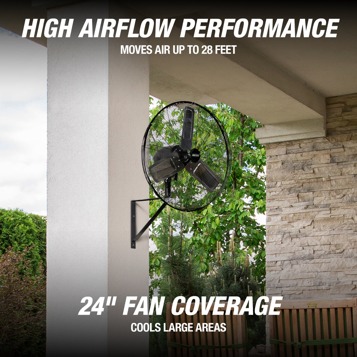 OEMTOOLS 34884 24in. Outdoor Oscillating Wall Mount Fan Additional Image 1