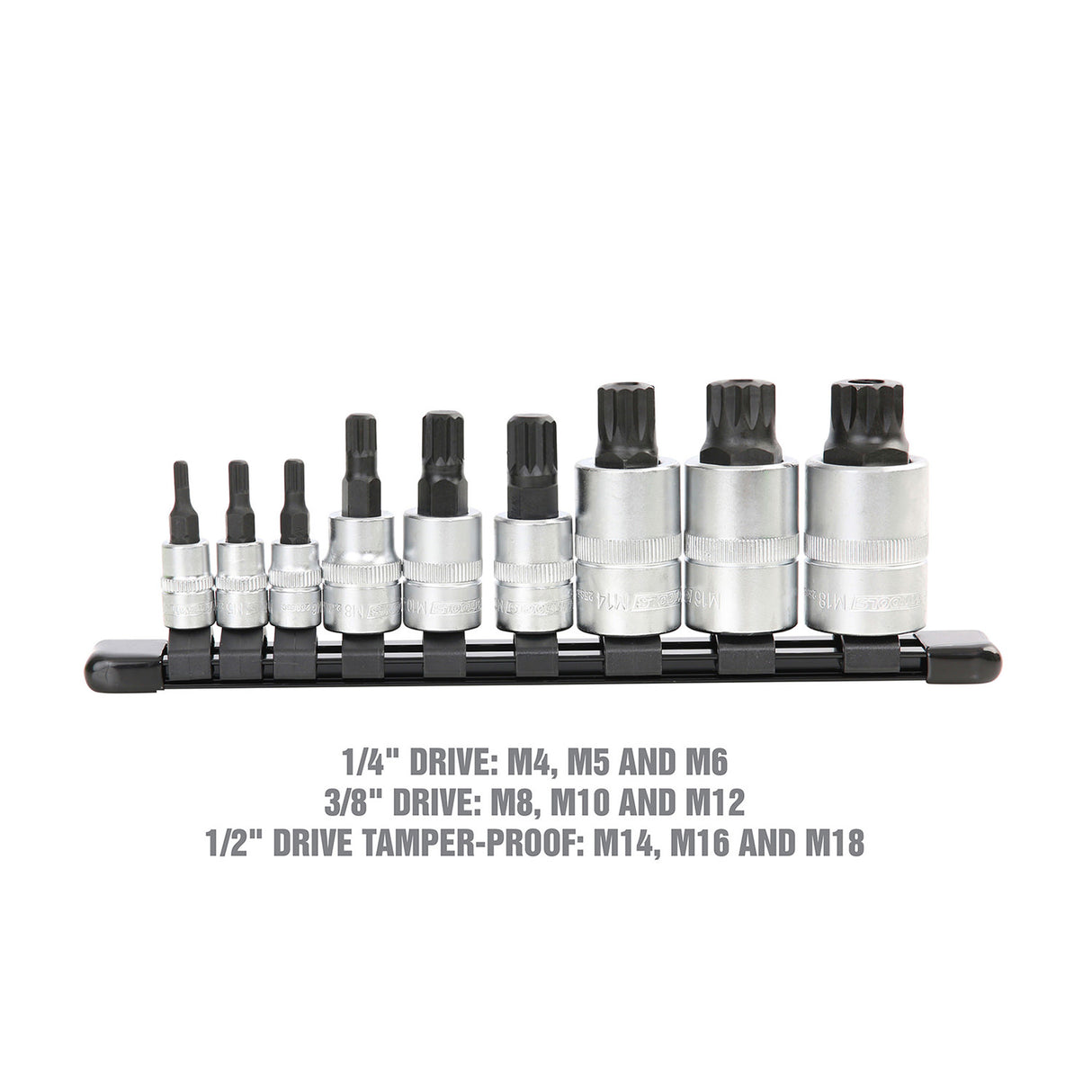 OEMTOOLS 25953 9 Piece Multi-Drive Triple Square Bit Set Additional Image 2