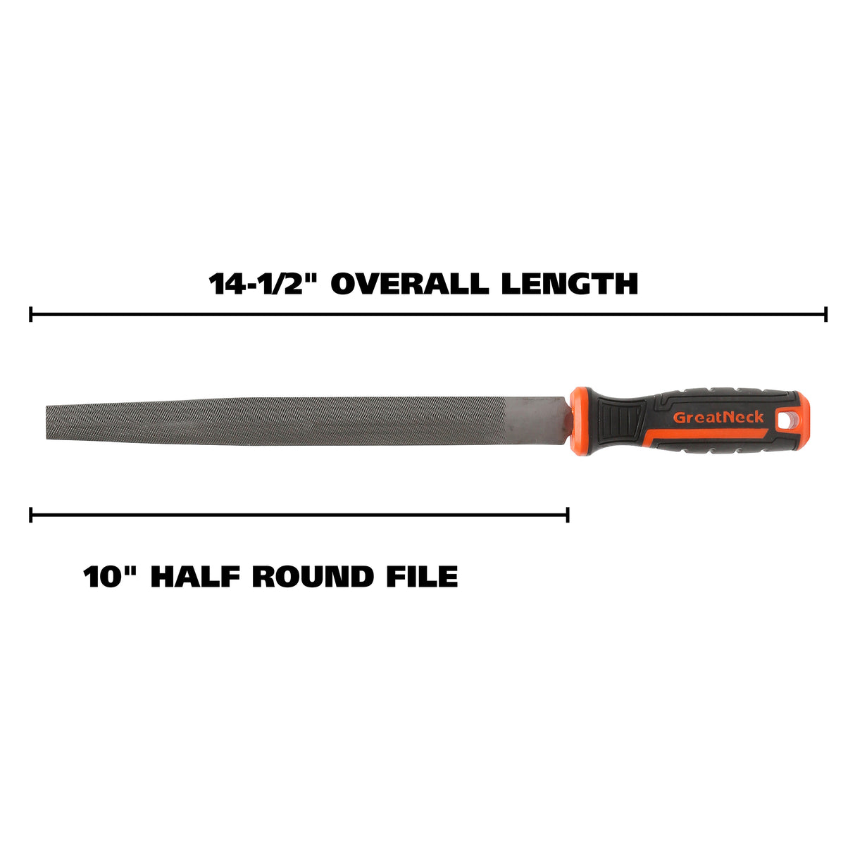 GreatNeck HHR10C Half Round File (10 Inch) Additional Image 1