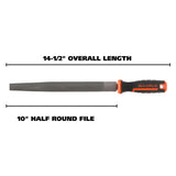 GreatNeck HHR10C Half Round File (10 Inch) Additional Image 1