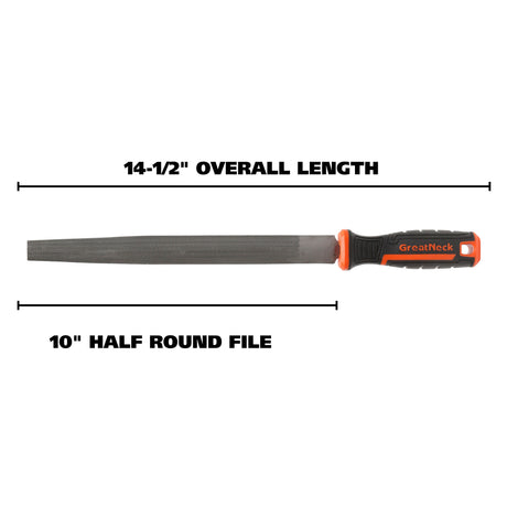 GreatNeck HHR10C Half Round File (10 Inch) Additional Image 1