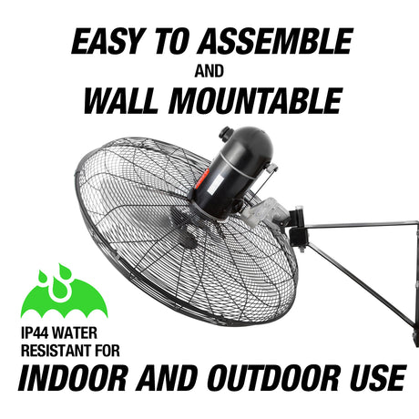 OEMTOOLS OEM24893 24 Inch Outdoor Oscillating Wall Mount Fan Additional Image 2