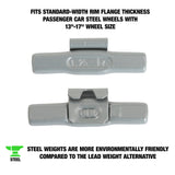 OEMTOOLS 23226 1.25 Oz. P Style Steel Wheel Weigh t- 1 Box of 25 Additional Image 1