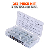 GreatNeck 68234 255-Piece Nut and Bolt Assortment, SAE, Silver Additional Image 2