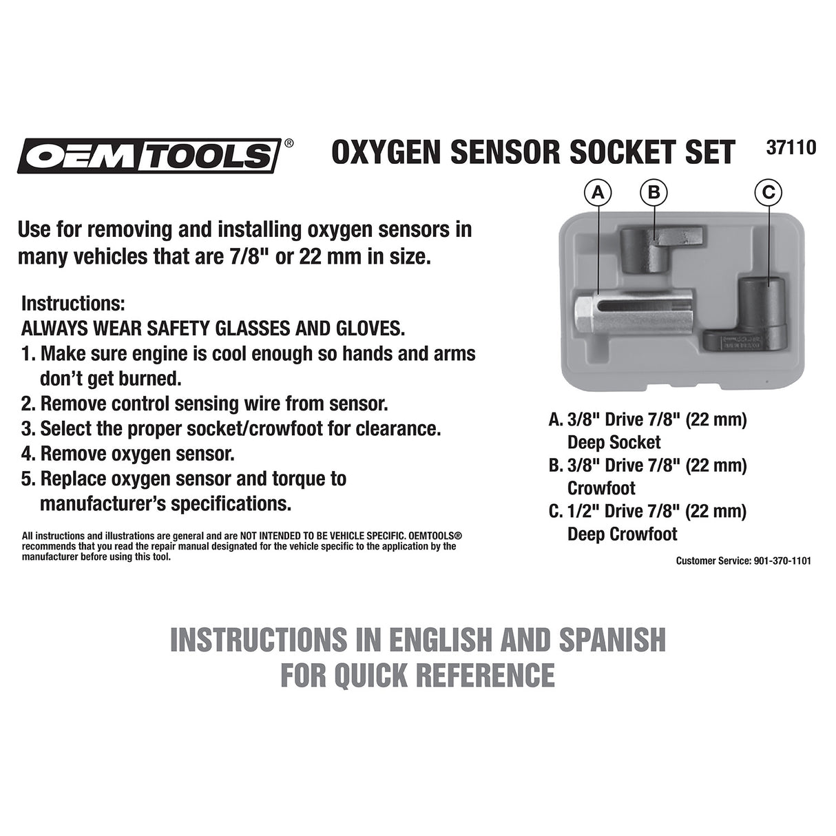 OEMTOOLS 37110 Oxygen Sensor Socket Set Additional Image 5