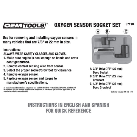 OEMTOOLS 37110 Oxygen Sensor Socket Set Additional Image 5