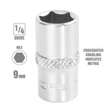 OEMTOOLS 22246 1/4 Inch Drive 6 Pt. Socket (9 mm) Additional Image 1
