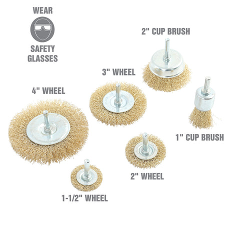 OEMTOOLS 26065 6 Piece Wire Wheel Brush Set Additional Image 1