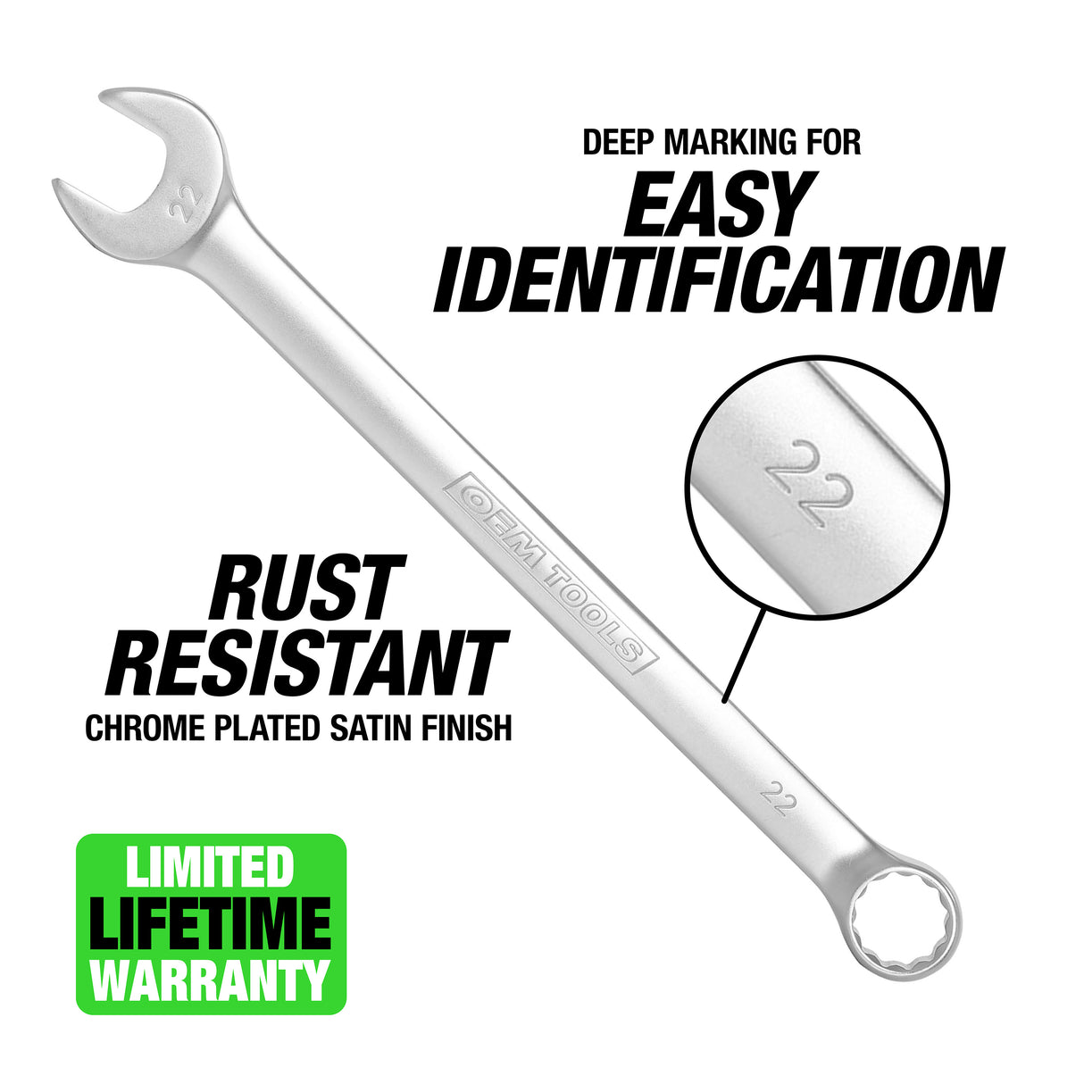 OEMTOOLS 22025 22 mm Metric Combination Wrench Additional Image 1