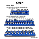 OEMTOOLS 22486 3 Piece Magnetic Socket Tray Set - Blue, Metric Additional Image 2