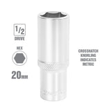 OEMTOOLS 22450 1/2 Inch Drive 6 Pt. Deep Wall Socket (20 mm) Additional Image 1