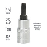 OEMTOOLS 22763 1/4 Inch Drive Star Socket Bit (T20) Additional Image 1