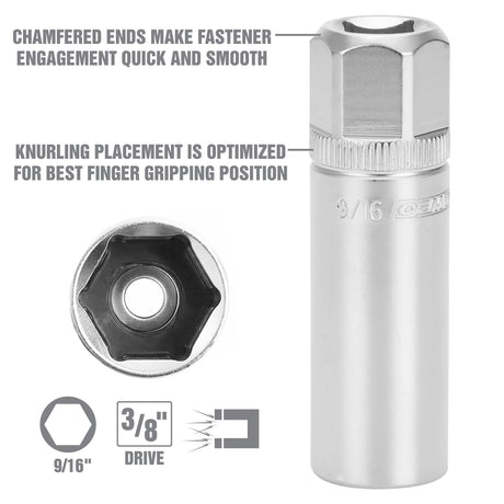 OEMTOOLS 22880 9/16 Inch 3/8in. Drive Magnetic Spark Plug Socket Additional Image 3