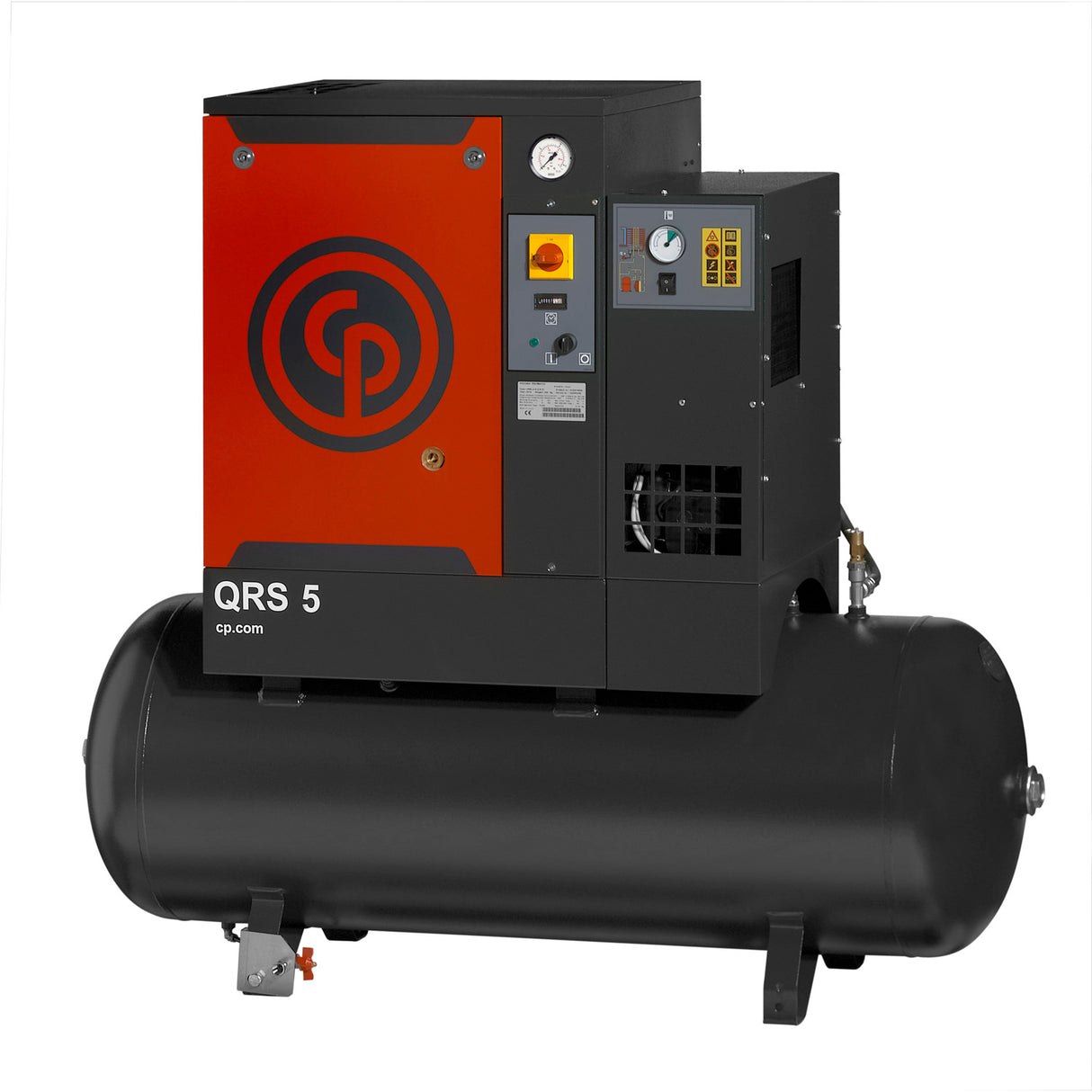 Chicago Pneumatic QRS50HPD1 5 HP 60 Gallon Single Phase Horizontal Belt Drive Rotary Screw Air Compr Main Image