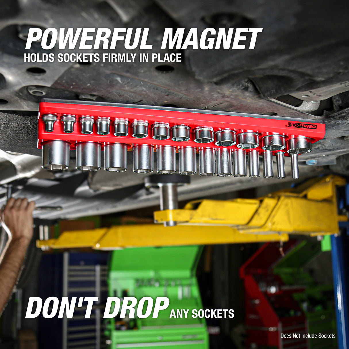 OEMTOOLS 22484 3 Piece Magnetic Socket Tray Set - Red, SAE Additional Image 7
