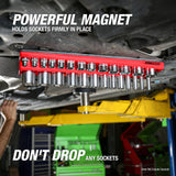 OEMTOOLS 22484 3 Piece Magnetic Socket Tray Set - Red, SAE Additional Image 7