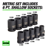 OEMTOOLS 25591 10 Piece 1/2in. Drive Impact Socket Set - Metric Additional Image 1