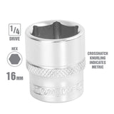 OEMTOOLS 22253 1/4 Inch Drive 6 Pt. Socket (16 mm) Additional Image 1