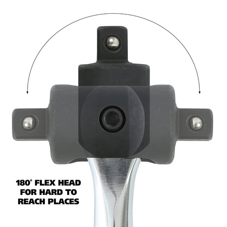 GreatNeck 38005 1/2in. Drive 24-Inch Breaker Bar with Flex Head Additional Image 4