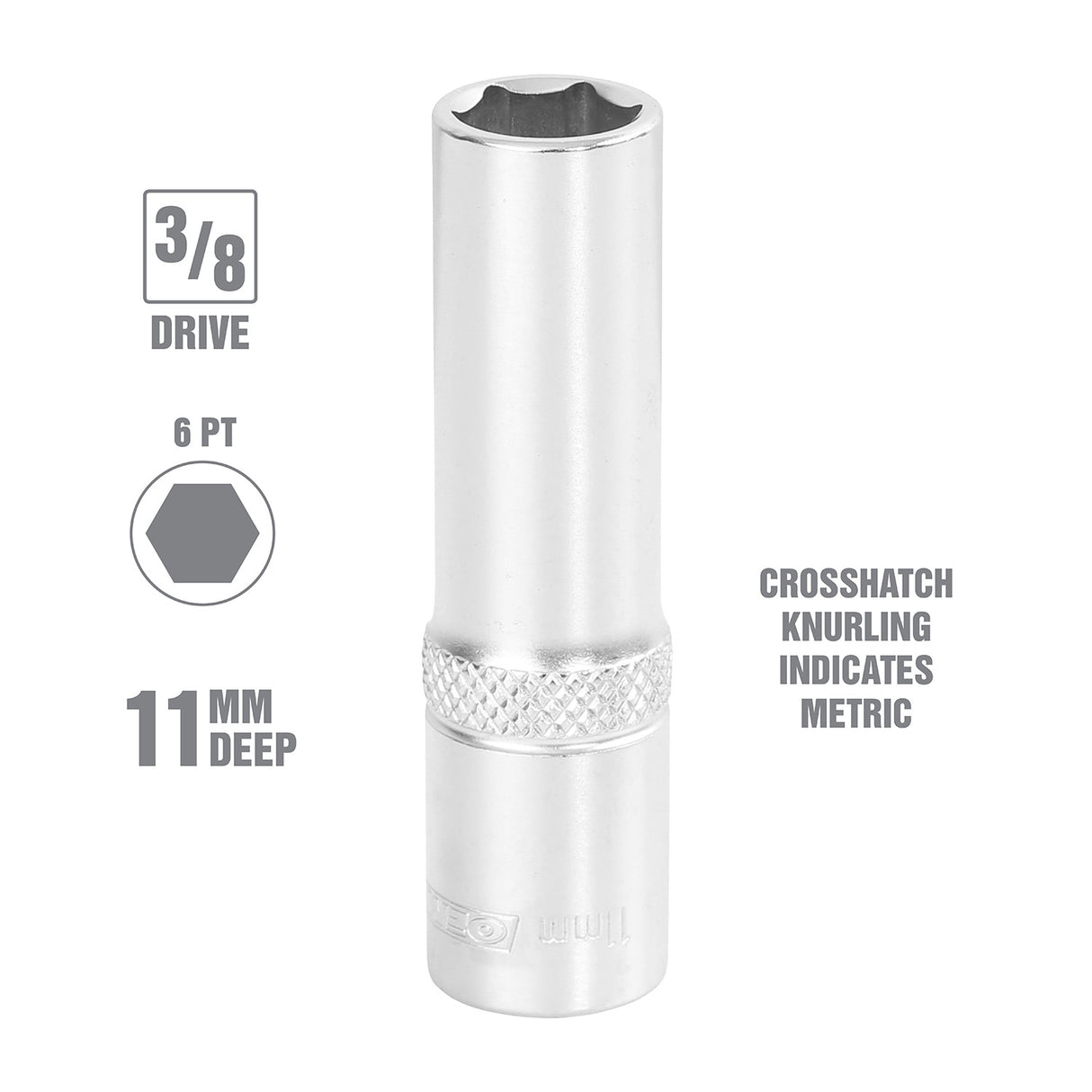 OEMTOOLS 22325 11 mm 3/8 Inch Drive Deep Socket Additional Image 1