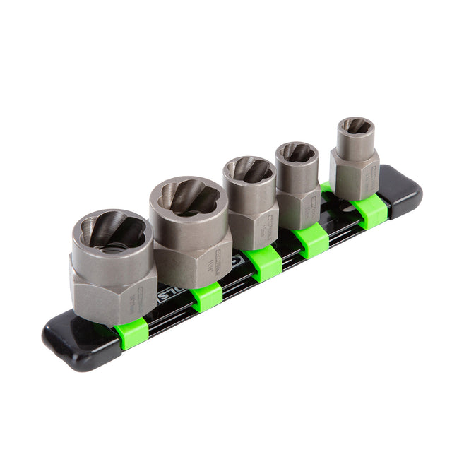 OEMTOOLS 22985 5 Piece Spiral Type Extractor Set on Aluminum Rail Main Image