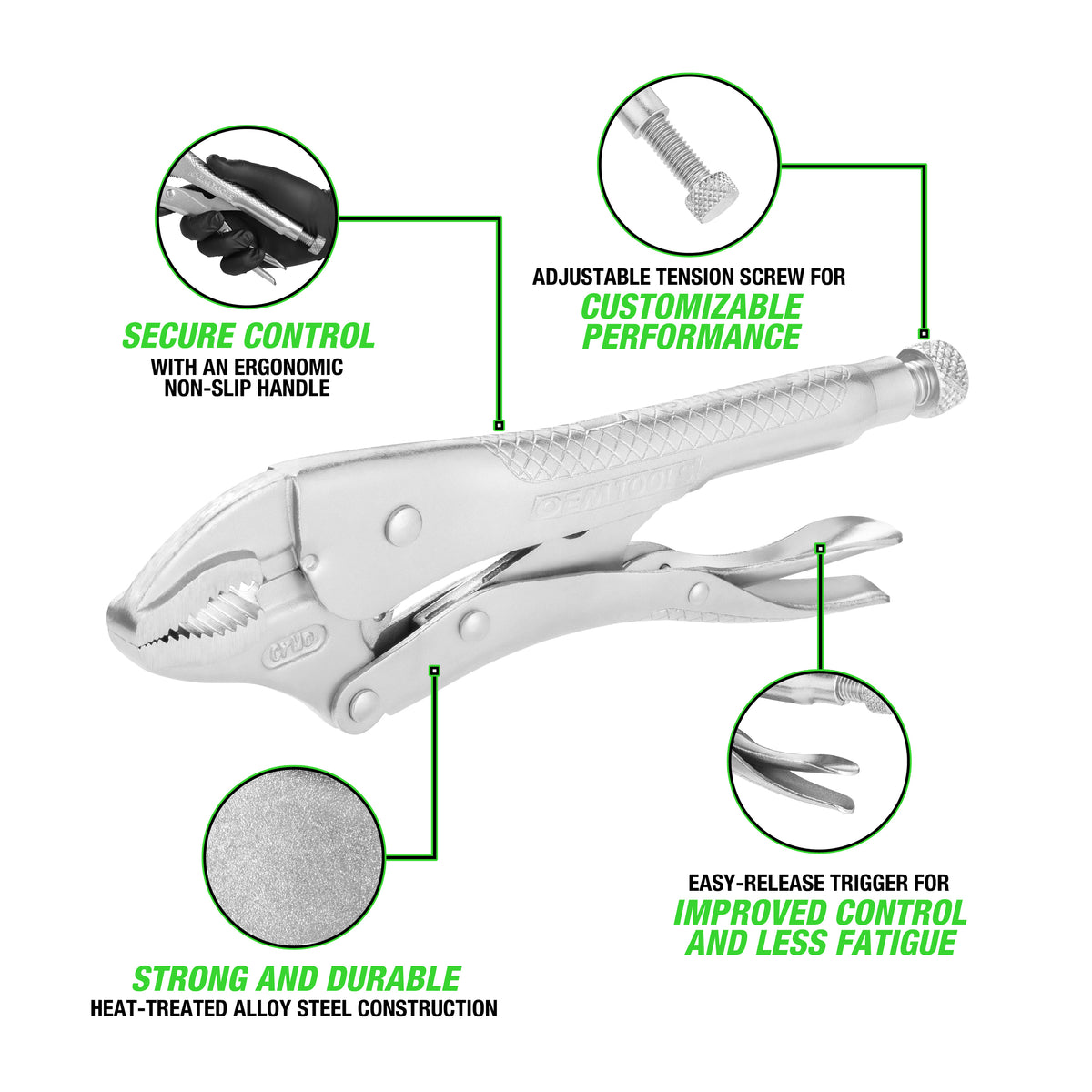 OEMTOOLS 26262 7 Piece Locking Pliers Set Additional Image 3
